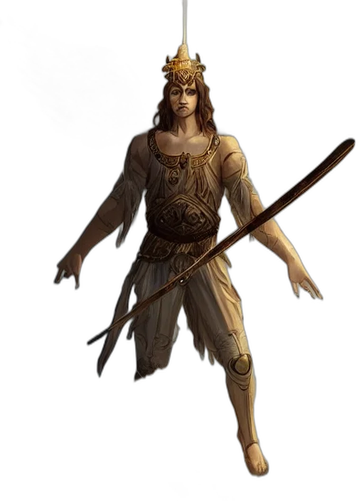 sword, staff, weapon, fantasy art, concept art, comic book art, 3d render, earth tones transparent PNG cut-out