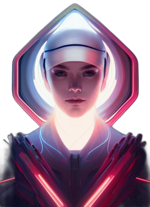 robot, face, jacket, cyberpunk transparent PNG cut-out