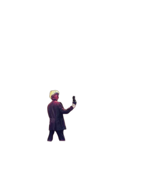 staff, weapon, hat, robot, pixel art, concept art, 3d render, vaporwave transparent PNG cut-out