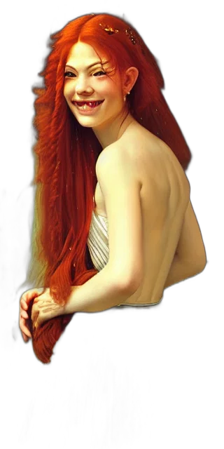 hair, dress, face, jewelry, photorealistic, oil painting, fantasy art, 3d render transparent PNG cut-out
