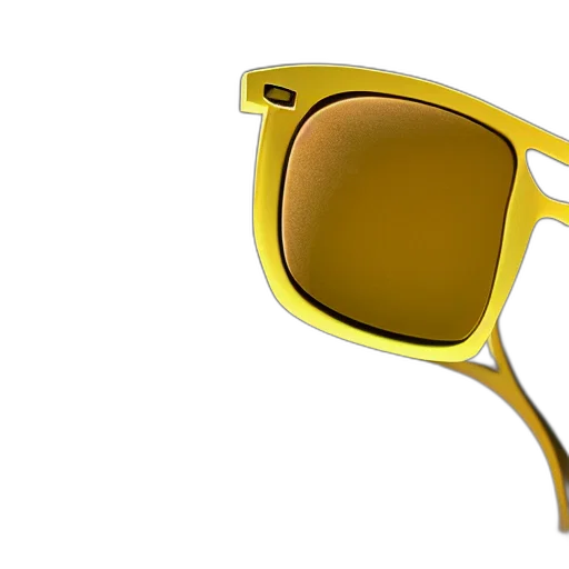 3d render, golden, neon, lemon transparent PNG cut-out