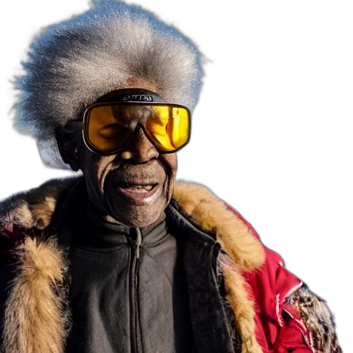 jacket, face, far, shot, year, old, black, man transparent PNG cut-out