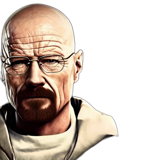 face, photorealistic, comic book art, 3d render, concept art, walter, white, character transparent PNG cut-out
