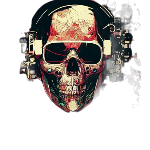 mask, face, jacket, weapon, comic book art, concept art, cyberpunk, pixel art transparent PNG cut-out