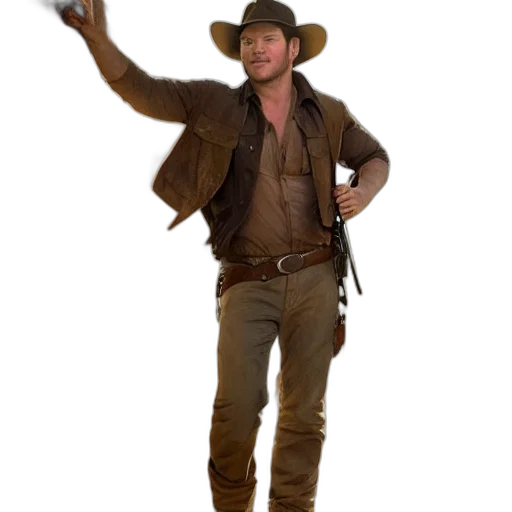 staff, hat, weapon, jacket transparent PNG cut-out