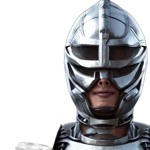 robot, 3d render, concept art, realistic, detailed, portrait, warrior, wearing transparent PNG cut-out