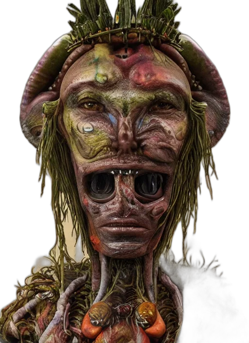face, creature, mask, staff transparent PNG cut-out