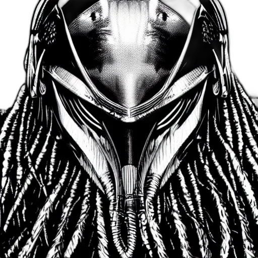 mask, face, robot, hair, comic book art, cartoon, photorealistic, concept art transparent PNG cut-out