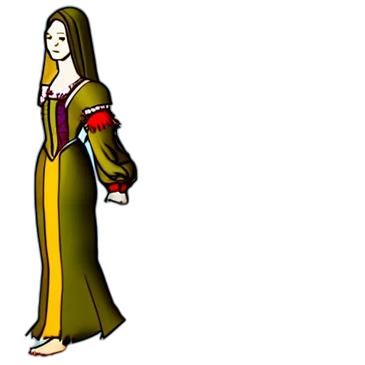dress, jewelry, staff, concept art transparent PNG cut-out