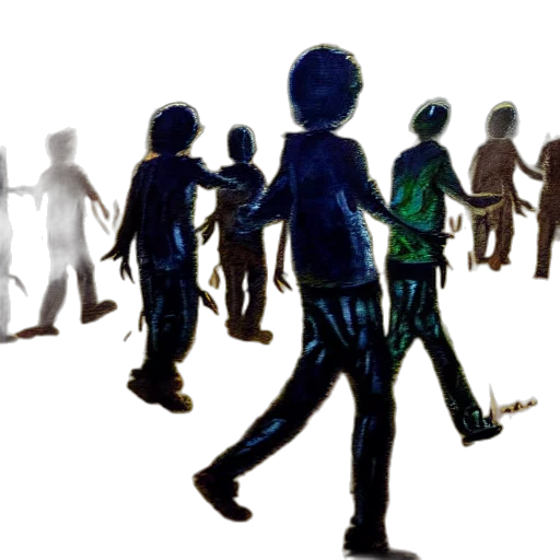 staff, concept art, 3d render, comic book art, painting, zombies, walking, yellow transparent PNG cut-out