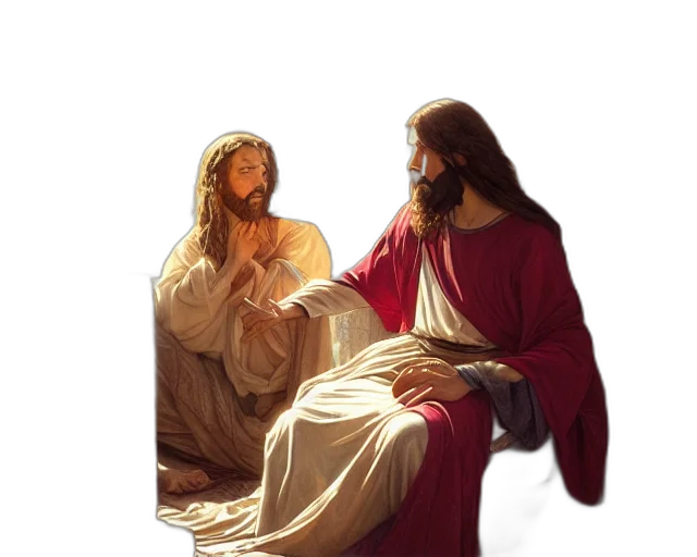 photorealistic, concept art, 3d render, pixel art, photography, jesus, making, love transparent PNG cut-out