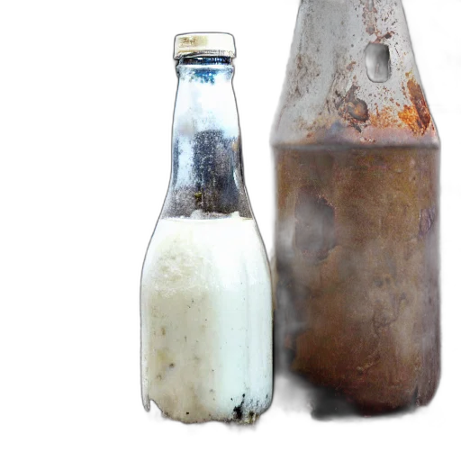bottle, food, weapon, animal, photorealistic, 3d render, concept art, dirty transparent PNG cut-out