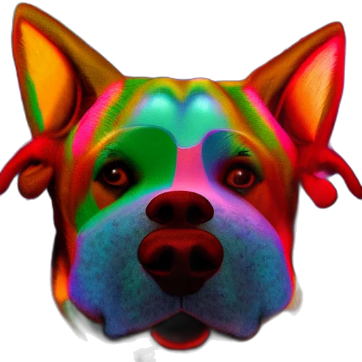 animal, mask, face, 3d render, photorealistic, vaporwave, pixel art, neon transparent PNG cut-out