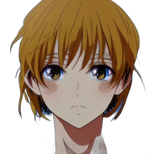 face, staff, hair, anime, cartoon, pixel art, photorealistic, key transparent PNG cut-out