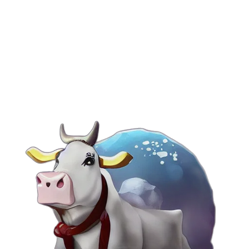 animal, concept art, photorealistic, pixel art, 3d render, cow, moon, trending transparent PNG cut-out