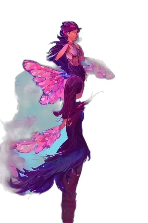 dress, dragon, creature, staff, concept art, fantasy art, pixel art, watercolor transparent PNG cut-out