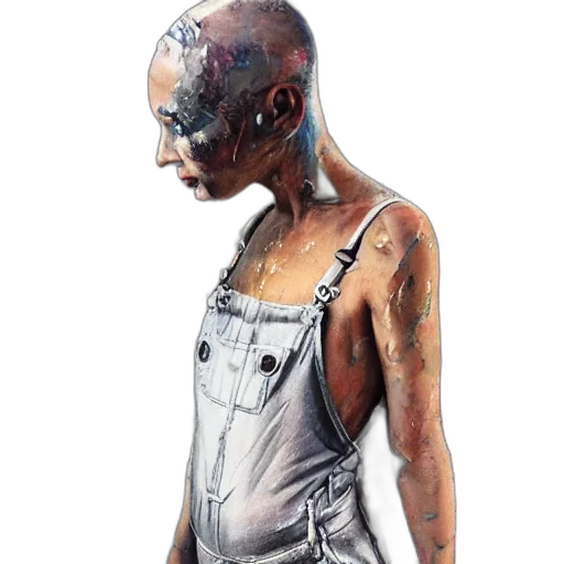 dress, mask, face, robot, concept art, photorealistic, cyberpunk, watercolor transparent PNG cut-out