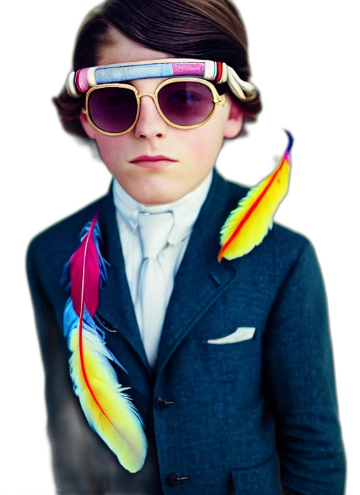 hat, jacket, staff, crown, photorealistic, 3d render, cartoon, vaporwave transparent PNG cut-out