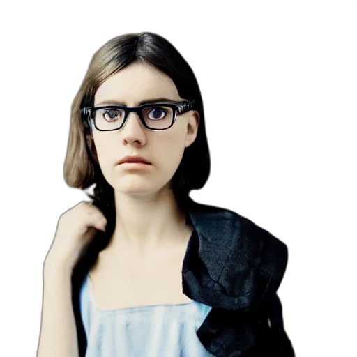 face, dress, jacket, hair transparent PNG cut-out