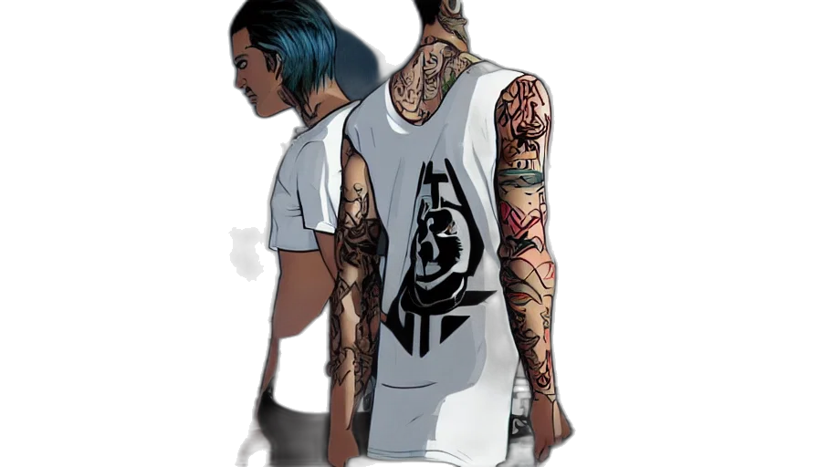 concept art, cartoon, comic book art, fantasy art, tattooed, young, thin, latino transparent PNG cut-out