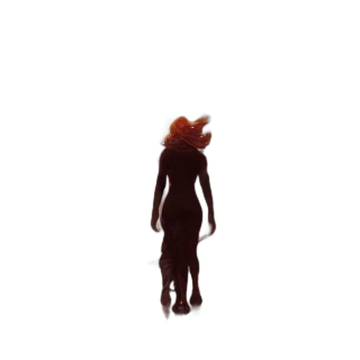 dress, staff, creature, hair transparent PNG cut-out