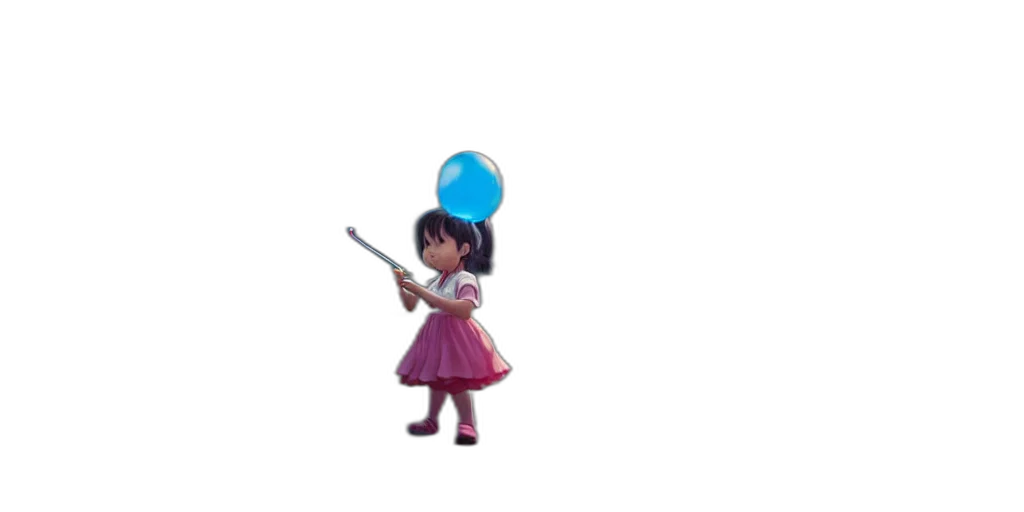staff, umbrella, dress, weapon, 3d render, pixel art, concept art, cartoon transparent PNG cut-out