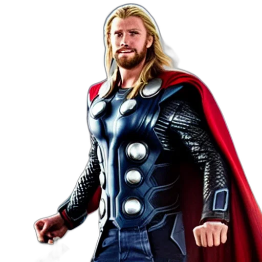 comic book art, concept art, 3d render, fantasy art, marvel, avengers, thor, hammer transparent PNG cut-out