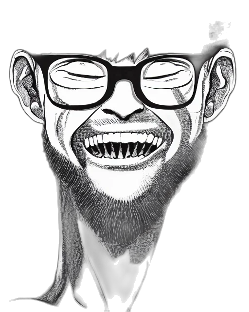 face, cartoon, comic book art, pencil sketch transparent PNG cut-out