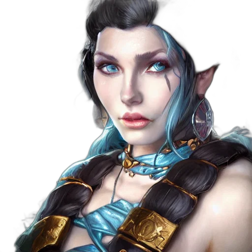 face, jewelry, staff, fantasy art transparent PNG cut-out