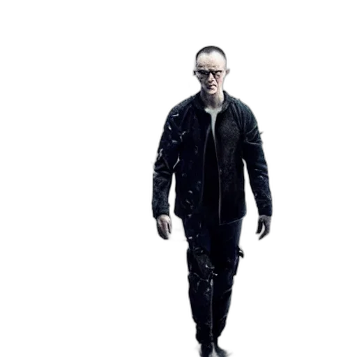 jacket, staff, concept art, cyberpunk, film, still, split transparent PNG cut-out