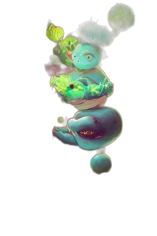 creature, staff, robot, mask, concept art, fantasy art, pixel art, watercolor transparent PNG cut-out