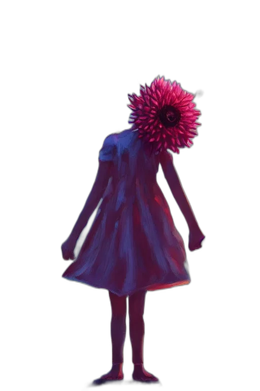 dress, flower, jacket, mask, concept art, 3d render, vaporwave, photorealistic transparent PNG cut-out