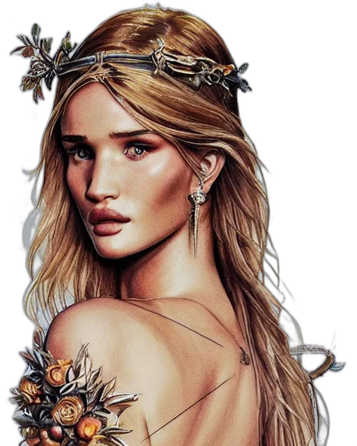 crown, jewelry, fantasy art, photorealistic, concept art, watercolor, earth tones, golden transparent PNG cut-out