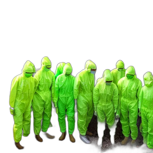 jacket, staff, wide, shot, photo, group, scientists, hazmat transparent PNG cut-out