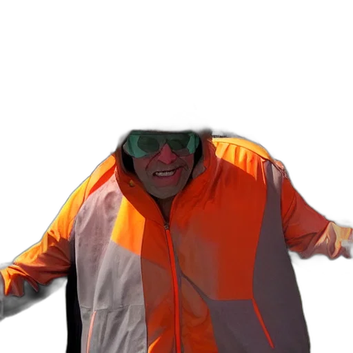 jacket, creature, staff, face transparent PNG cut-out