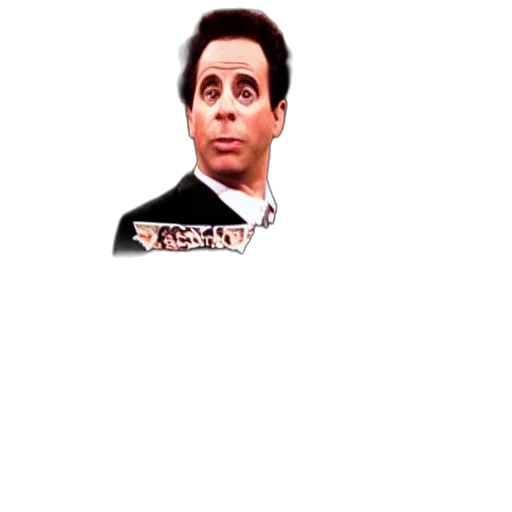 jacket, staff, face, hair, pixel art, 3d render, seinfeld, black transparent PNG cut-out