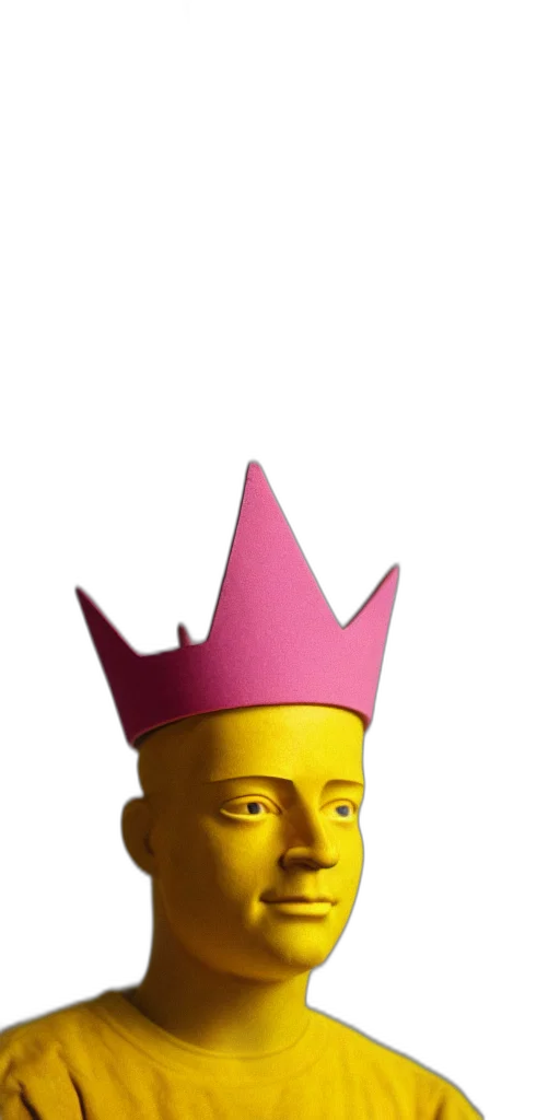 crown, hat, mask, face, 3d render, concept art, photorealistic, vaporwave transparent PNG cut-out