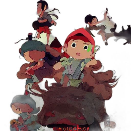 concept art, fantasy art, comic book art, cartoon, underwater, forest, fire, red transparent PNG cut-out