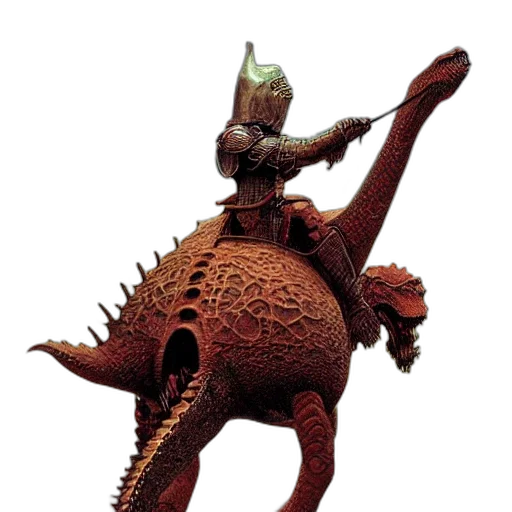 dragon, robot, staff, creature, concept art, 3d render, fantasy art, knight transparent PNG cut-out