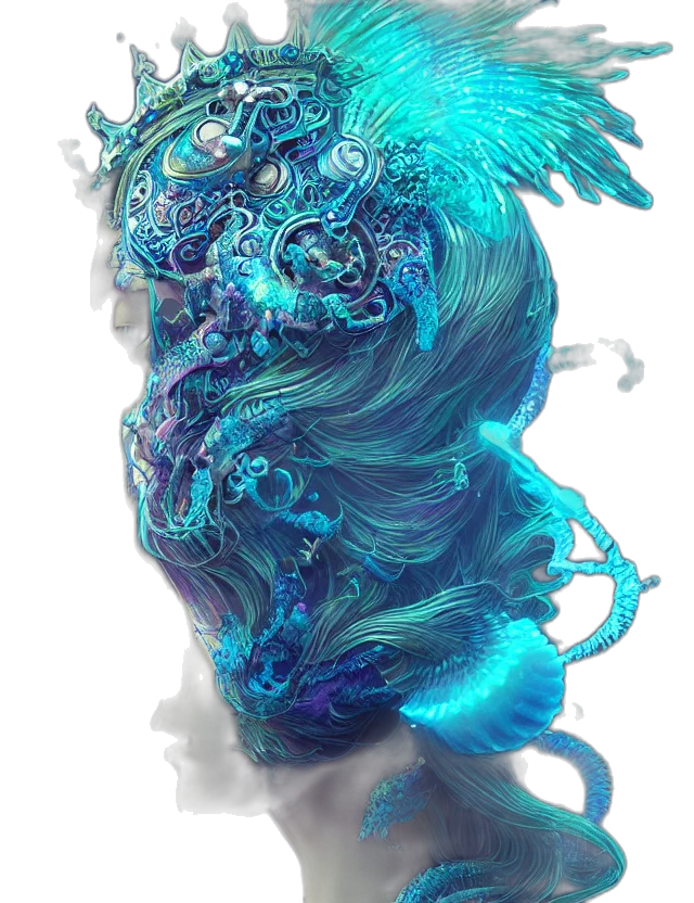 dragon, creature, mask, hair transparent PNG cut-out