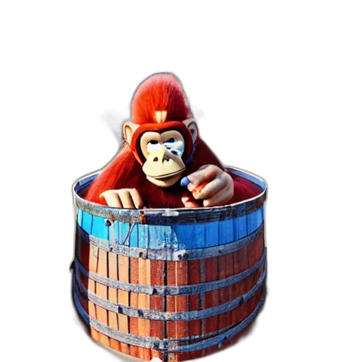 hat, crown, furniture, bottle, 3d render, concept art, donkey, kong transparent PNG cut-out