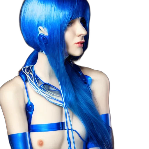 hair, jewelry, dress, cyberpunk transparent PNG cut-out