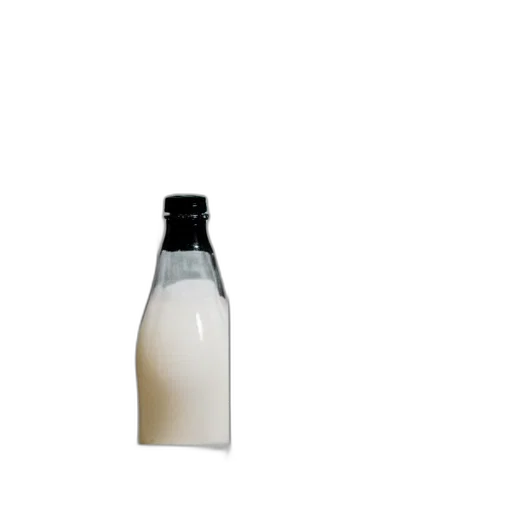 bottle, food, animal, hair, 3d render, photorealistic, monochrome, milk transparent PNG cut-out