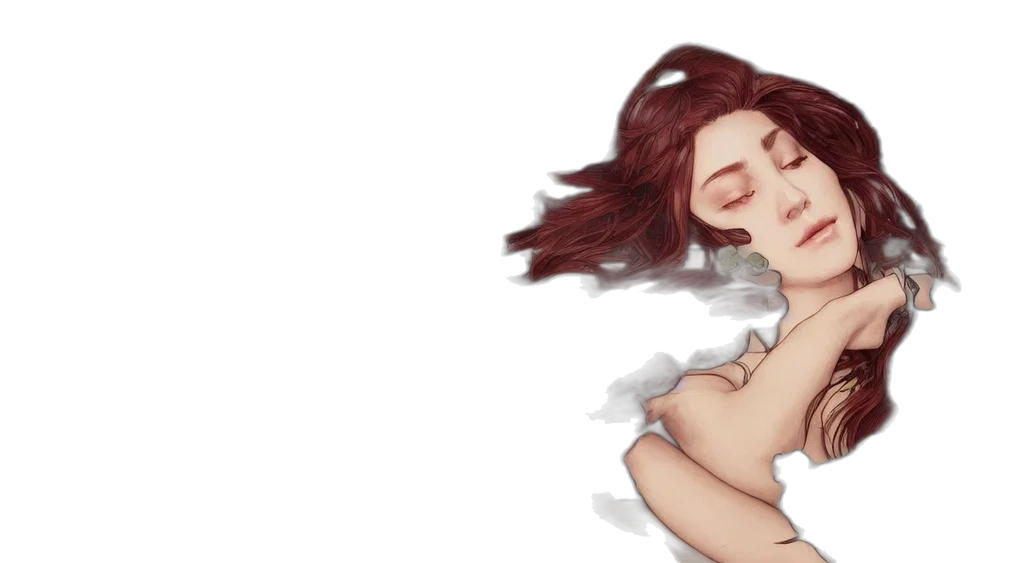 hair, creature, watercolor, pixel art transparent PNG cut-out