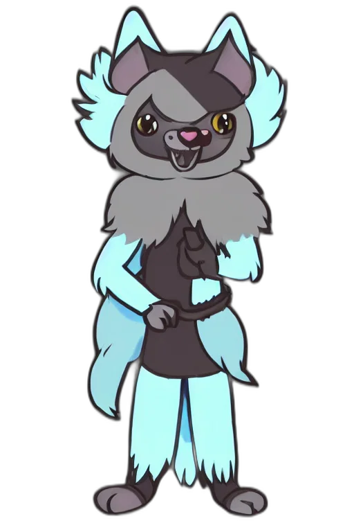 staff, creature, jacket, cartoon, concept art, vaporwave, pixel art, pastel transparent PNG cut-out
