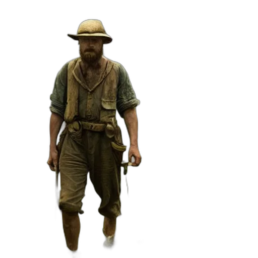 hat, staff, weapon, animal, concept art, 3d render, pixel art, photorealistic transparent PNG cut-out