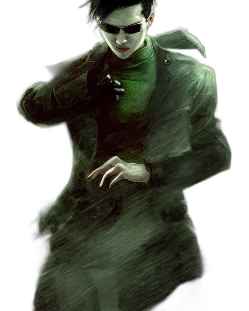 mask, face, comic book art, concept art, fantasy art, photorealistic, green, dark transparent PNG cut-out