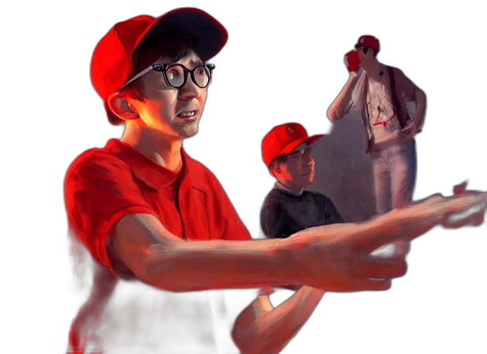 staff, weapon, hat, face, concept art, photorealistic, comic book art, 3d render transparent PNG cut-out