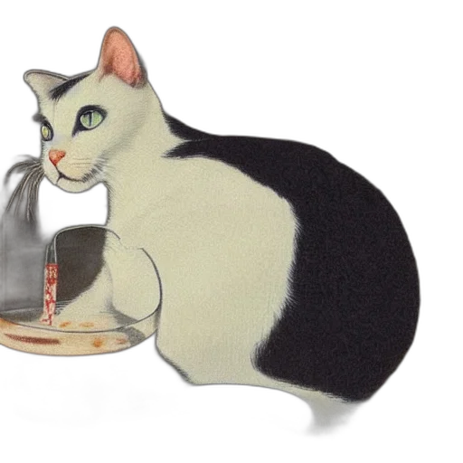 food, animal, concept art, photorealistic, 3d render, watercolor, portrait, cat transparent PNG cut-out