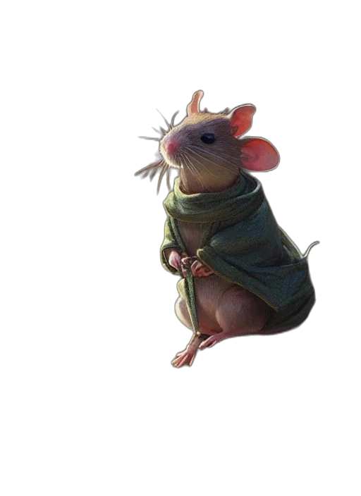 animal, jacket, staff, creature, concept art, 3d render, photorealistic, fantasy art transparent PNG cut-out
